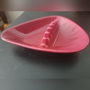 VTG Mid-Century Modern ANHOLT Ashtray maroon Colorado Boomerang Retro ceramic